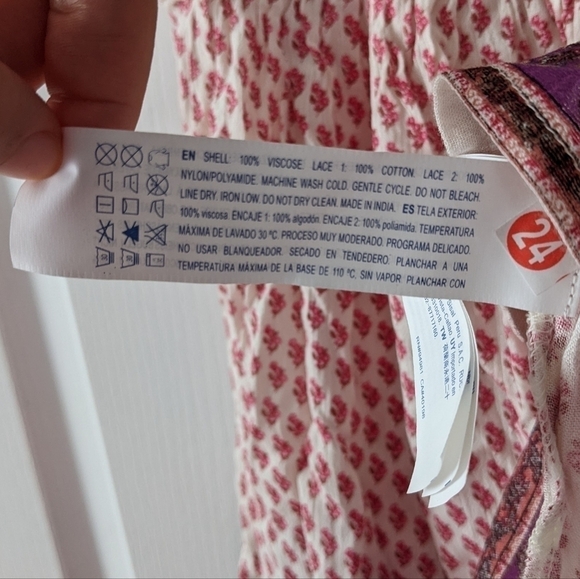 FOREVER 21 square neck 100% viscose lace boho top shirt size Medium NEW @C - Picture 7 of 8